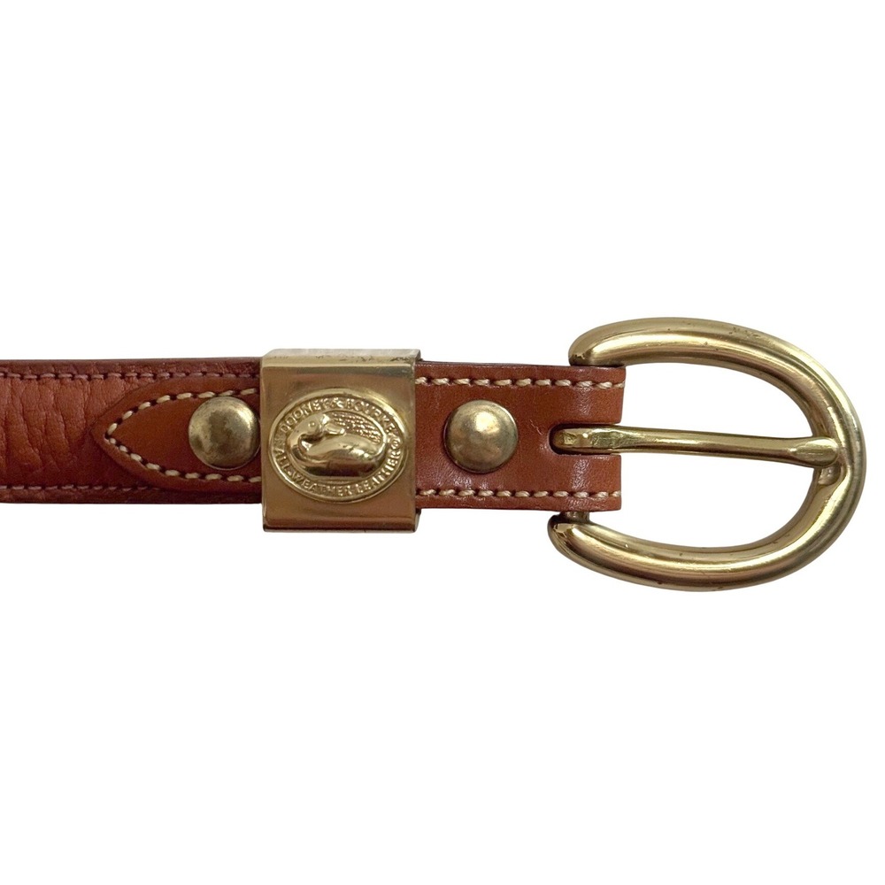 Vintage 80s Dooney & Bourke All Weather Leather Brown Belt Made In USA